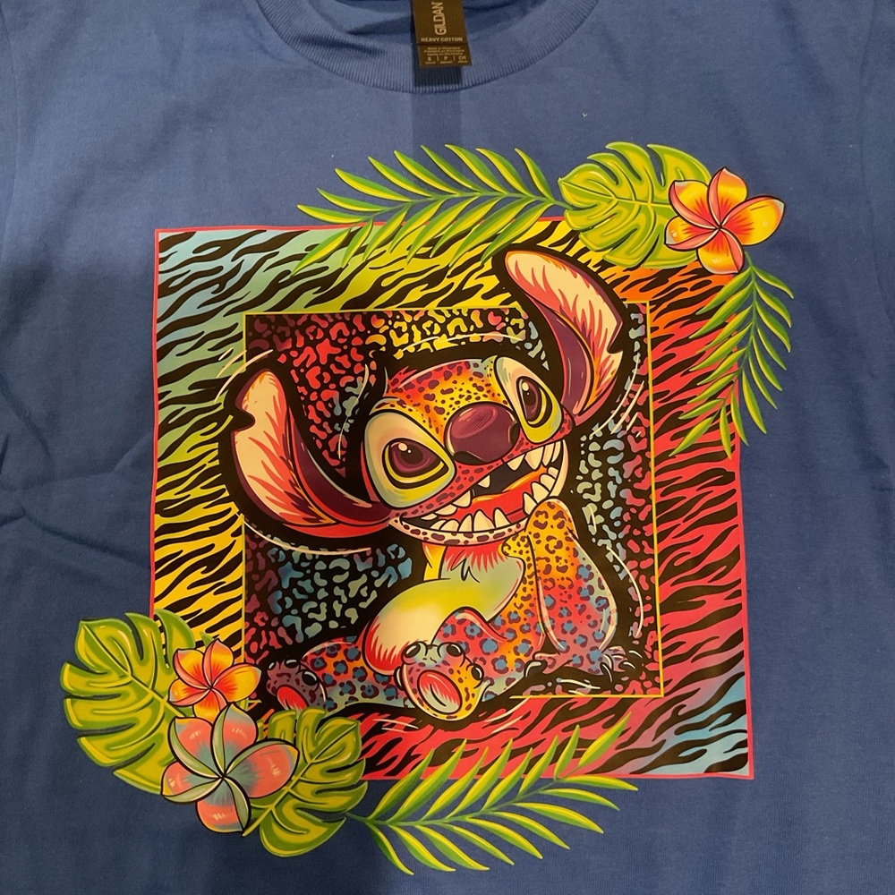 Blue Graphic T-Shirt with Colorful Character